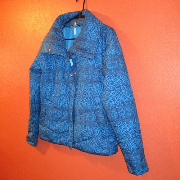 Patagonia Nano Puffer Woman Large Blue Black Full Zip Pockets Warm Outdoor Coat - Picture 3 of 10